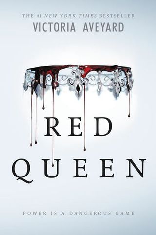 red queen boko cover featuring a silver grown with blood dripping off it