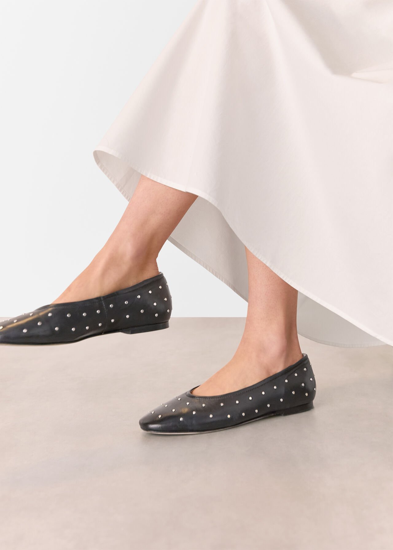 Black Karina Studded Ballet Pump