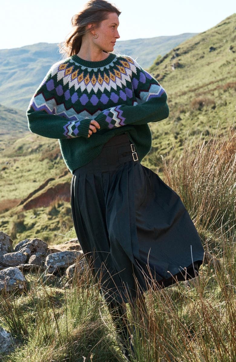 Adele Fair Isle Wool, Cotton &amp; Alpaca Blend Sweater