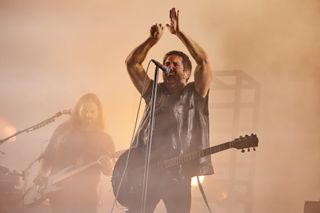 nine inch nails performs on stage at riot fest 2022