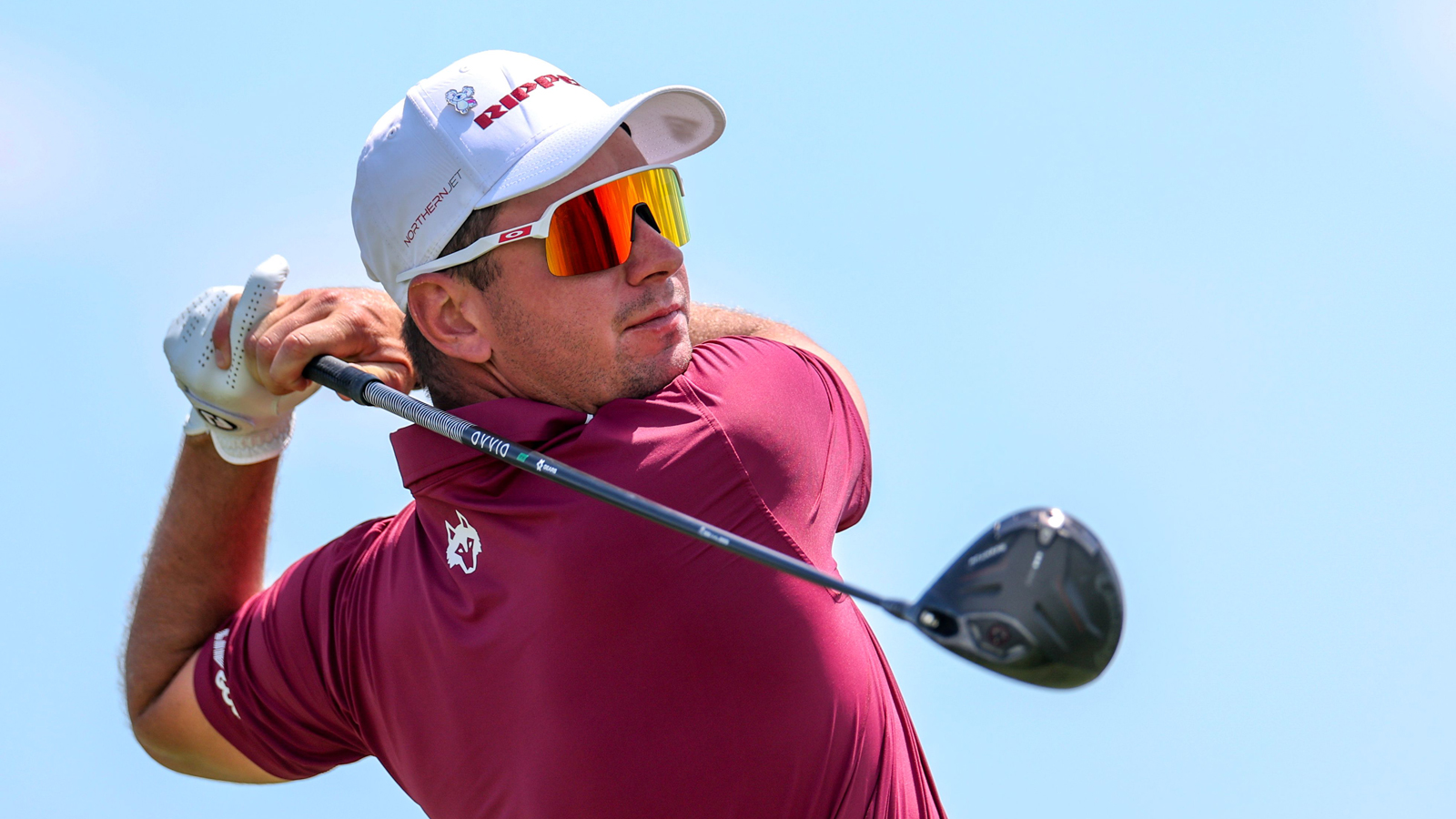 Lucas Herbert hits a driver off the tee