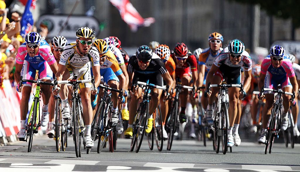 Mark Cavendish in Bordeaux at the Tour de France in 2010