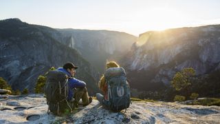 Backpackers on ridge