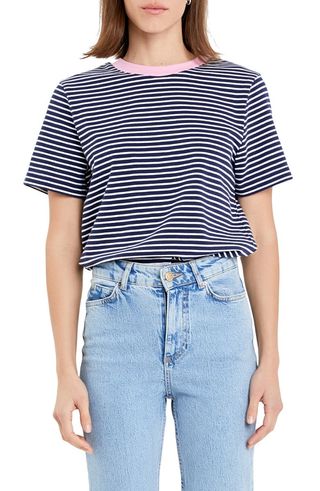 Stripe Cotton Ringer T-Shirt