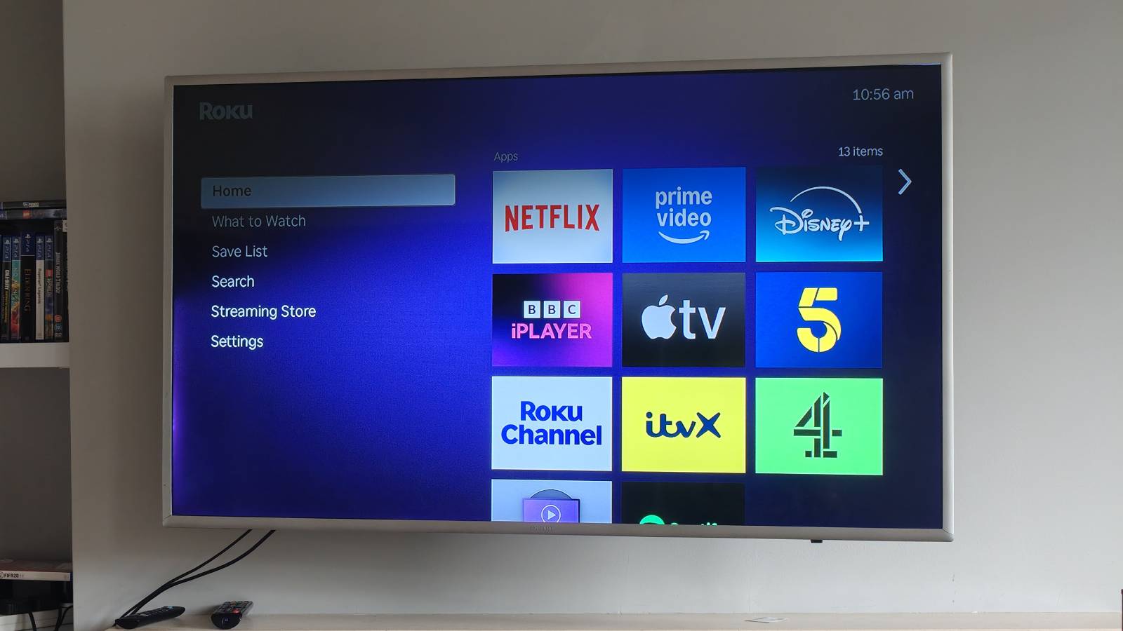 The Roku Streaming Stick home screen.