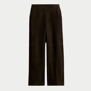 Straight suede trousers