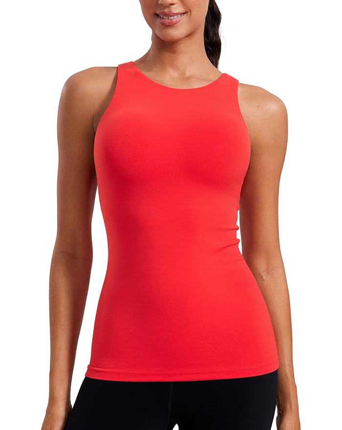 CRZ YOGA, Butterluxe Racerback High Neck Tank Top With Built in Bra