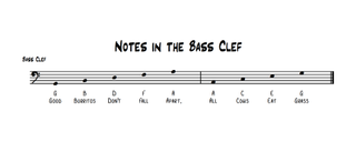 Notes in the bass clef