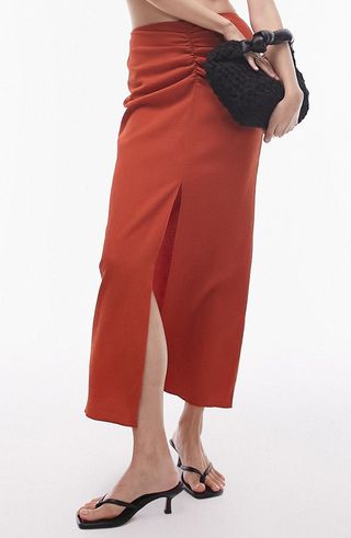 Ruched Midi Skirt