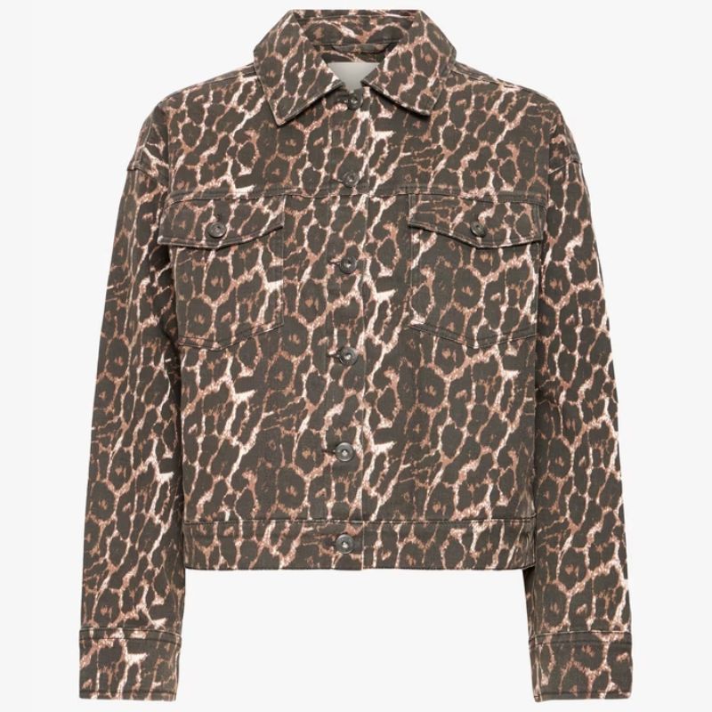 leopard print denim jacket