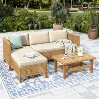 Sunshine Valley 2-Piece Wicker Patio Sofa Conversation Set