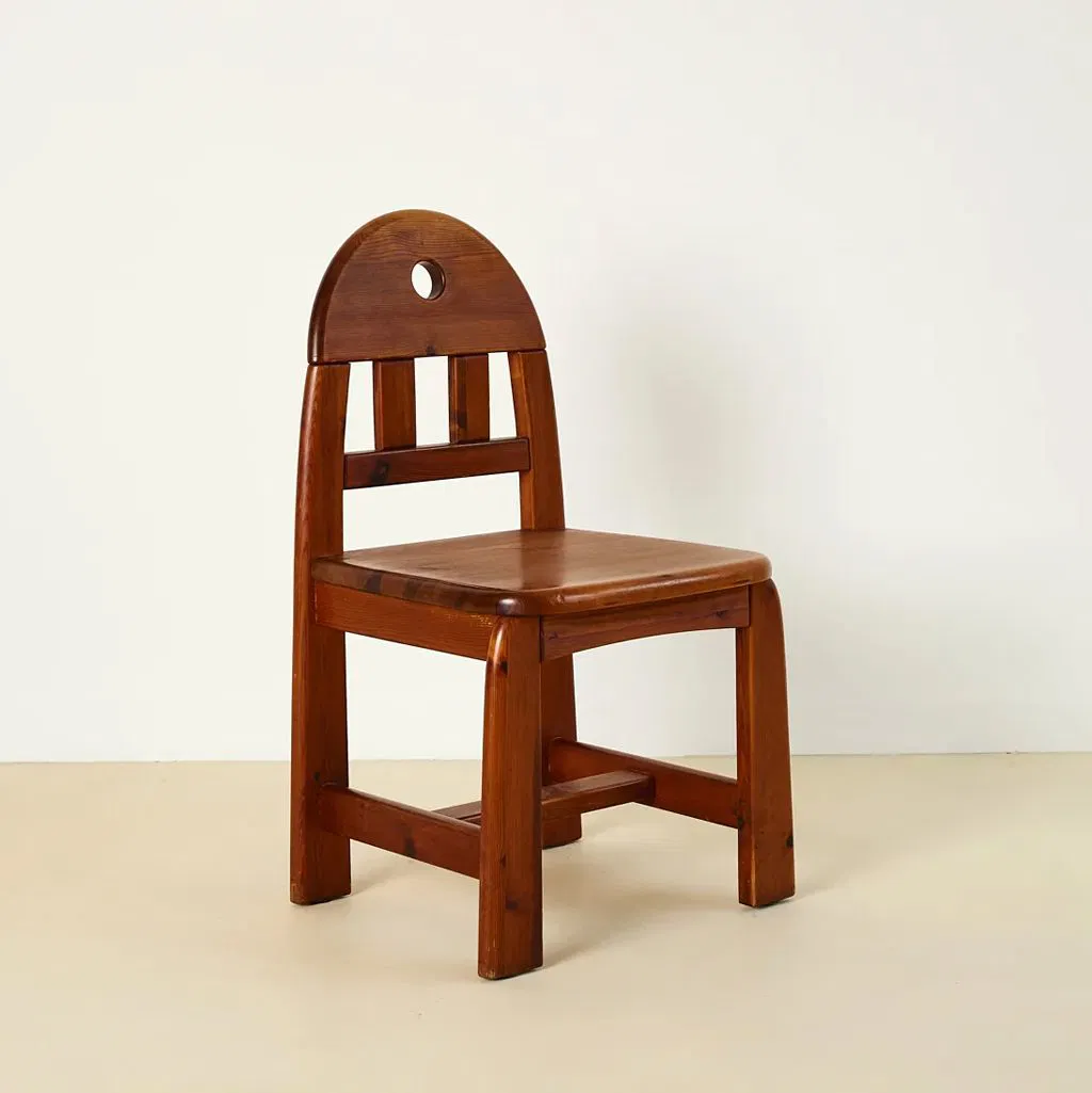 Set of 6 Vintage Brutalist Dining Chairs by Wasa M&amp;ouml;bel c.1970s