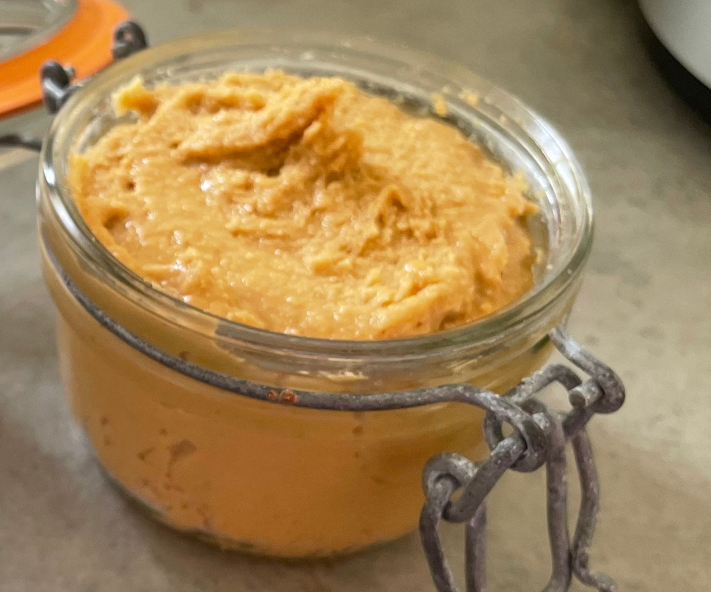 Peanut butter made in the Bamix immersion blender