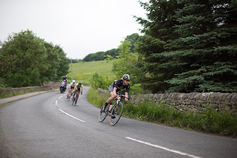 Jolien D'Hoore (BEL) of Wiggle Hi5 Cycling Team tackles a fast descent during the Aviva Women's Tour 2016 - Stage 3