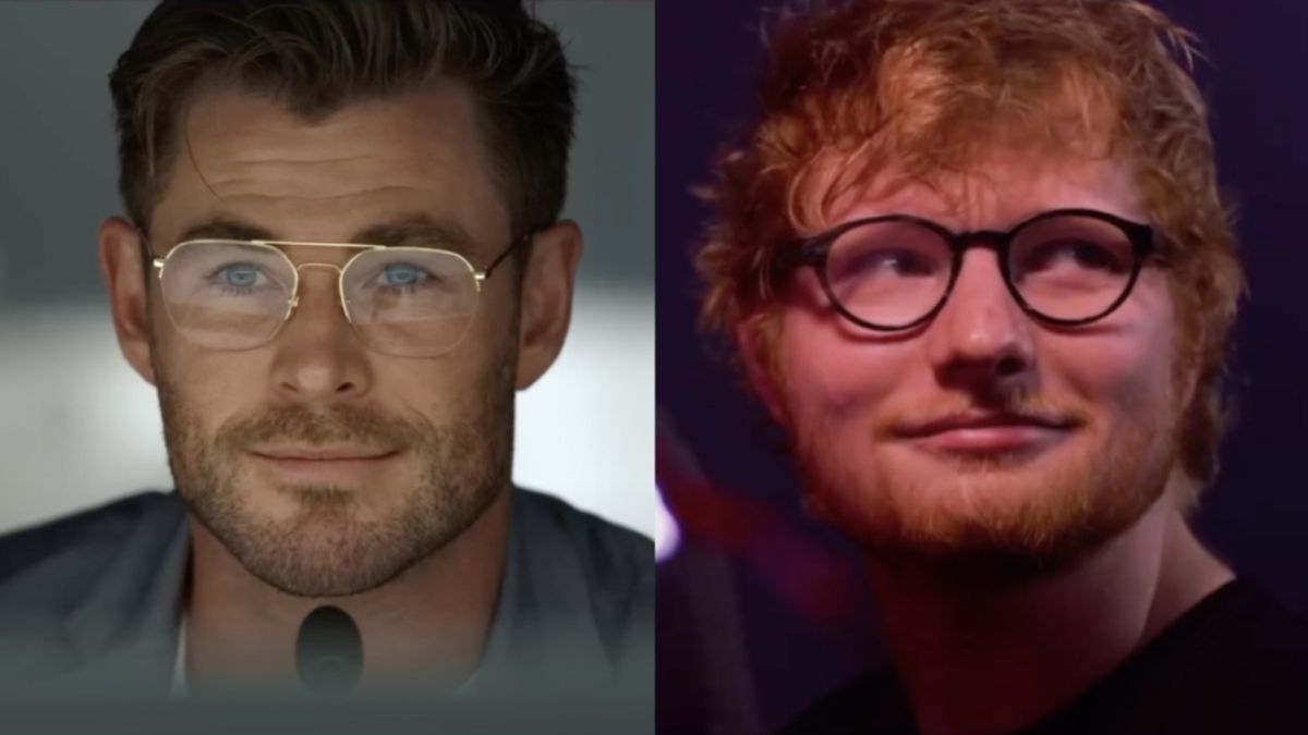 Chris Hemsworth Ed Sheeran side by side