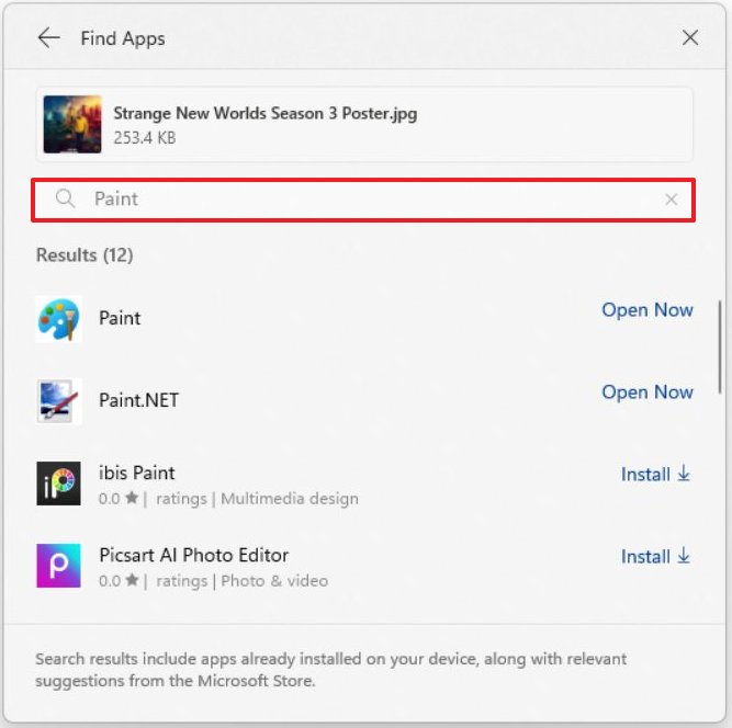 Windows Share find apps option