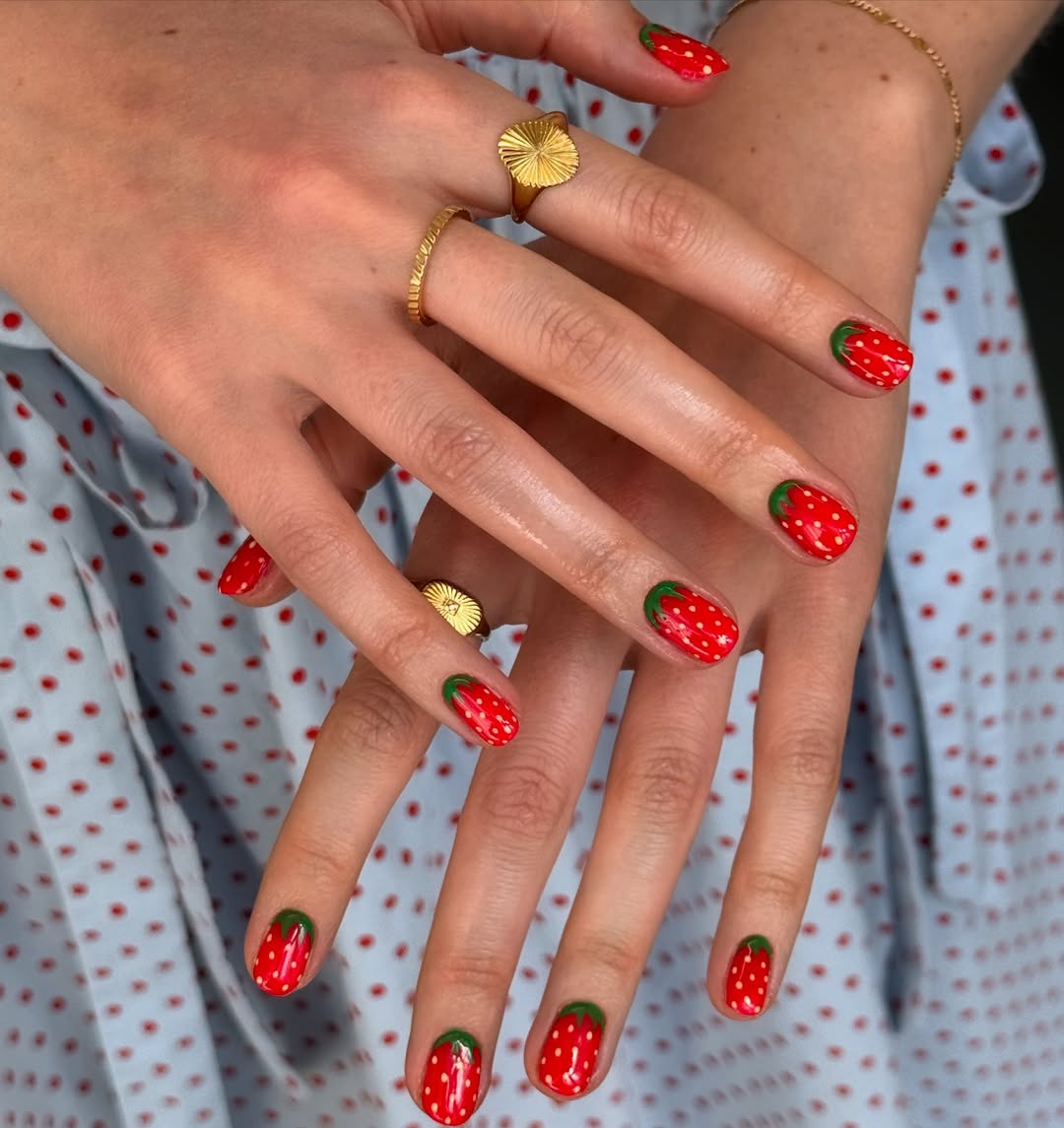strawberry nails