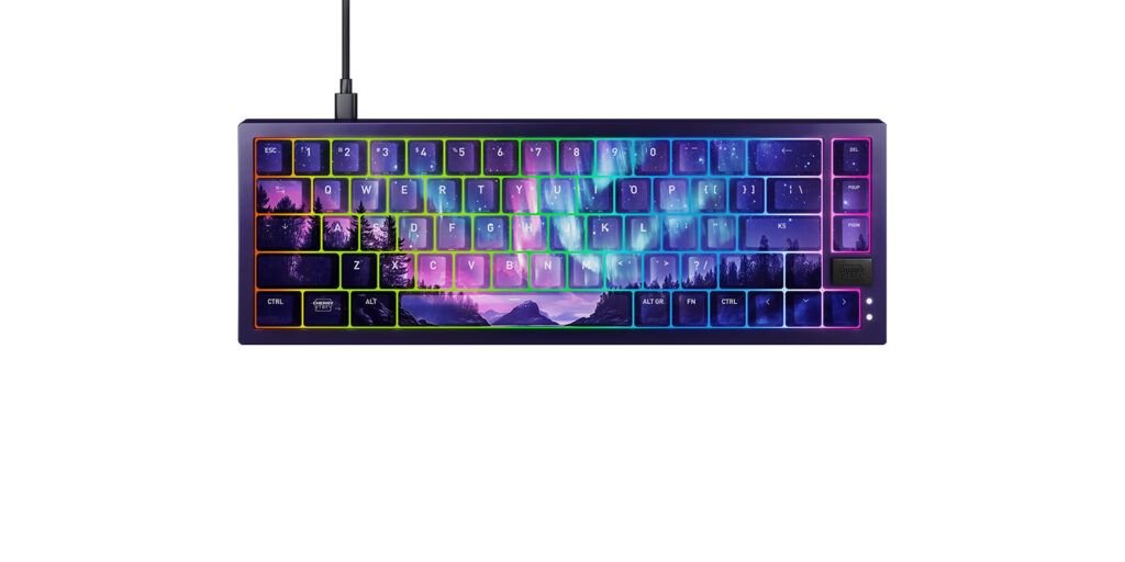 Shots of Cherry's limited Northern Lights keyboard