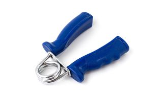 A blue grip strengthener