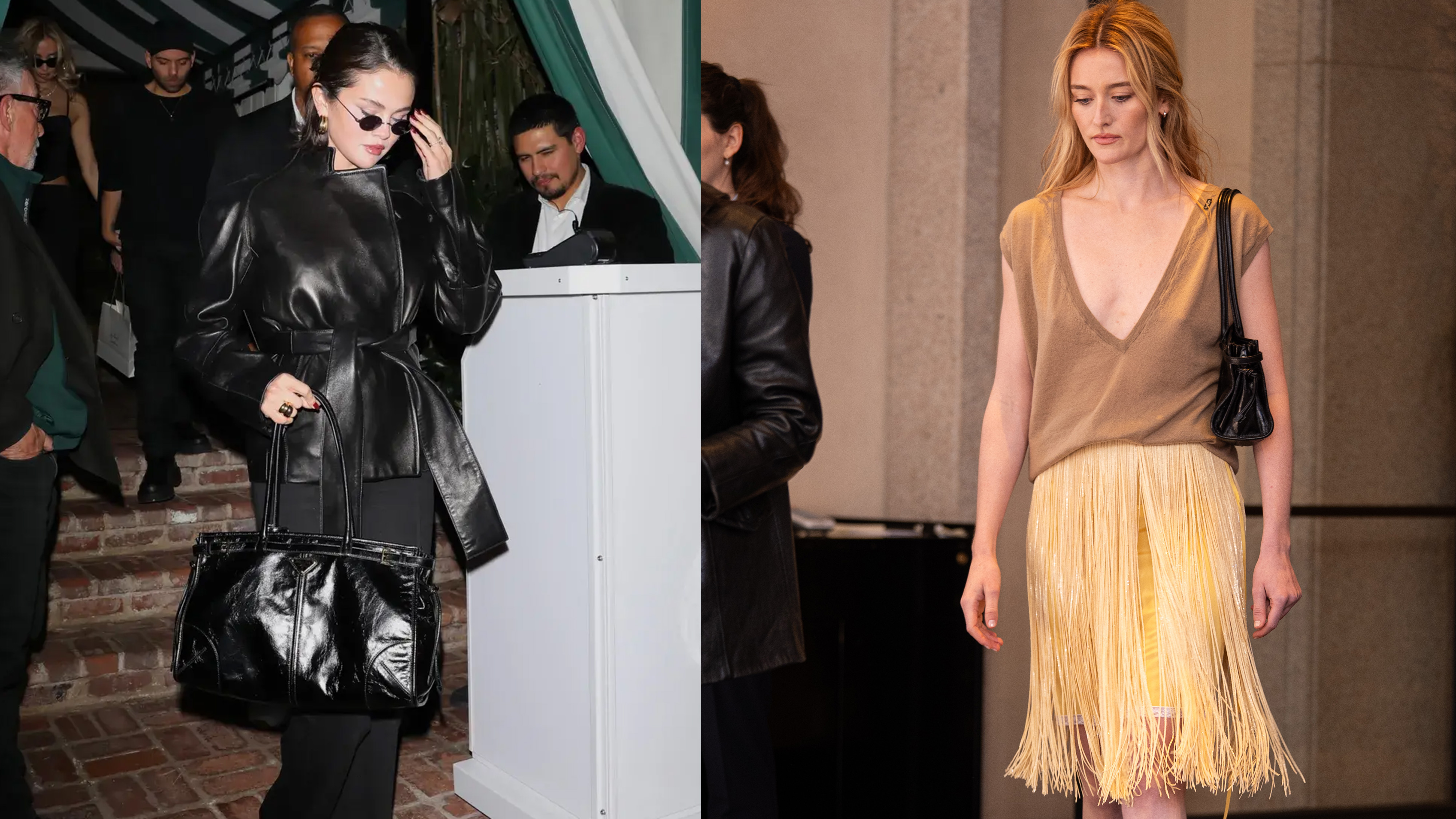 Selena Gomez and Sarah Pidgeon wear the bonnie bag.