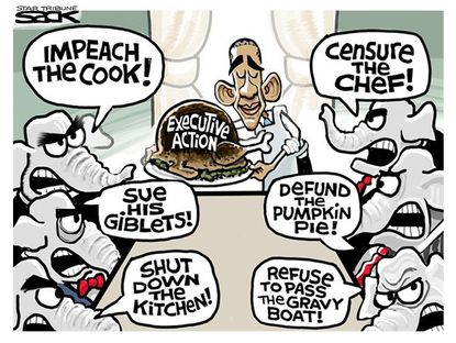 Obama cartoon executive orders GOP impeach