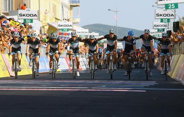 Stage 4 was neutralised so that Leopard Trek could remember their teammate Wouter Weylandt.