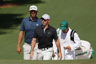 Dustin Johnson and Rory McIlroy at The Masters