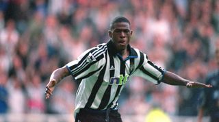 22 Aug 2000: Carl Cort of Newcastle United in action during the FA Carling Premiership match against Derby County played at St James Park, in Newcastle, England. Newcastle United won the match 3-2. \ Mandatory Credit: Stu Forster /Allsport