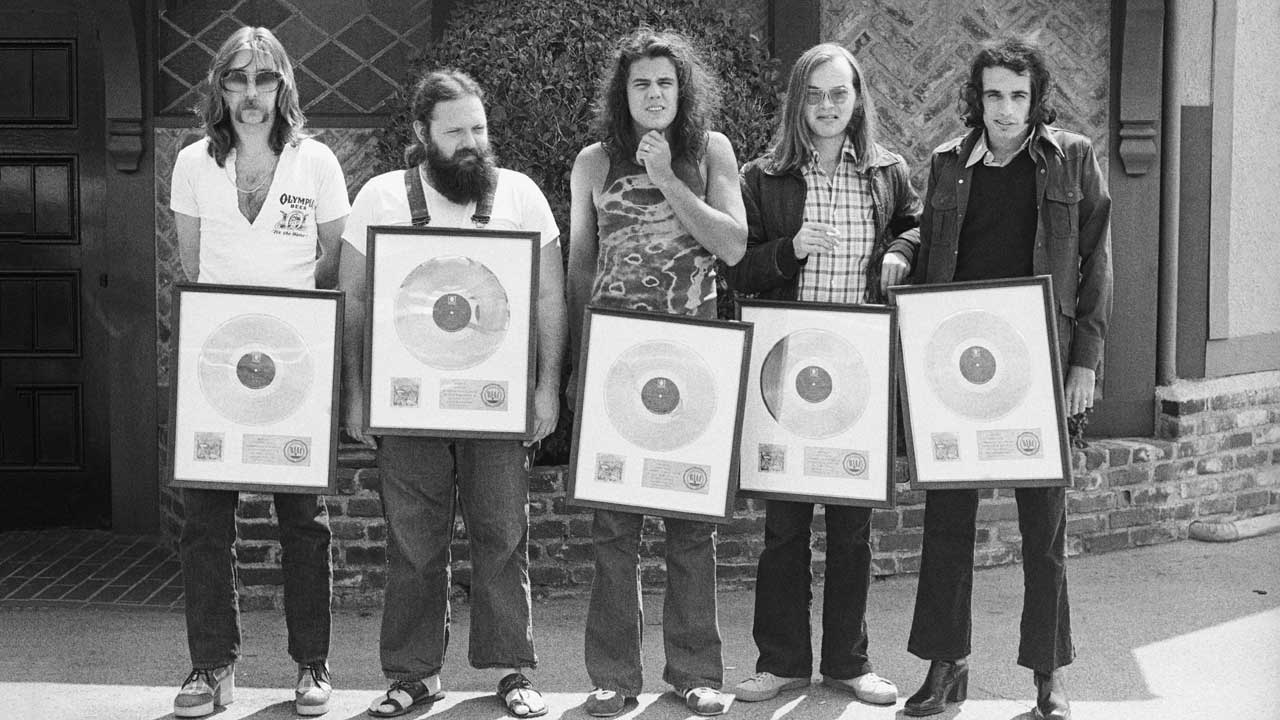 Steely Dan with Gold Award discs for their album Can't Buy A Thrill