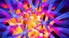 An abstract image showing overlapping bue, purple, red, orange, and yellow fibres representing polymorphic malware.