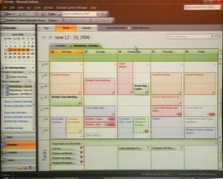 The Marketing Division has its own calendar, which historically has been provided by SharePoint and provided in a separate pane or tab. Now, with Outlook 2007, rather than just comparing two calendars side-by-side, the user can now superimpose one calenda