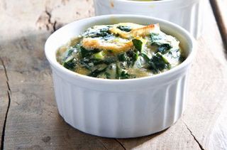 Spinach, onion and egg bake