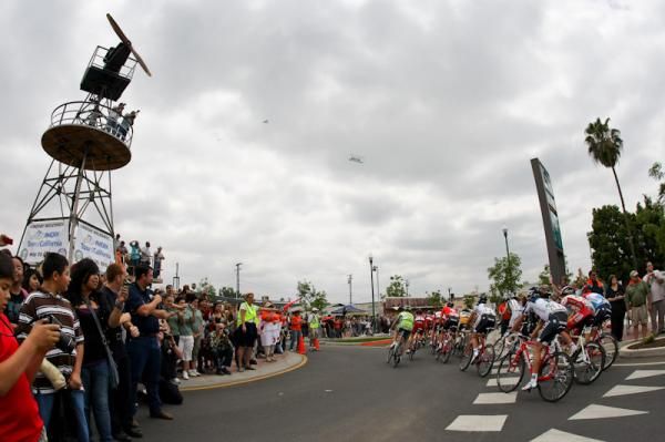 Big crowds were out on the course to catch a glimpse of Armstrong today.