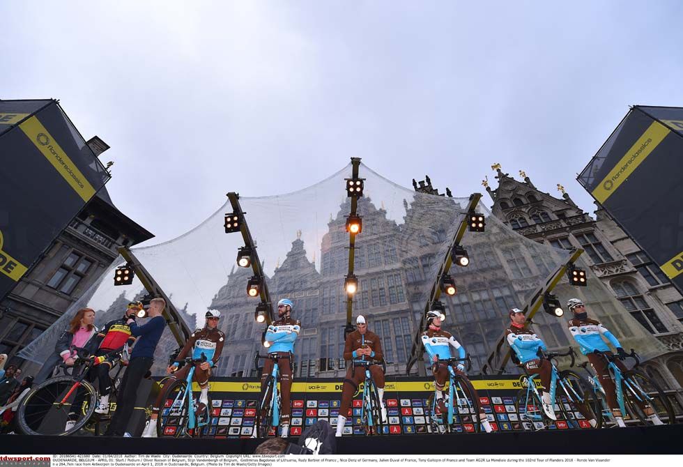 AG2R at the sign on at the Tour of Flanders