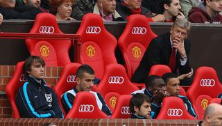 August 28, 2011: Arsene Wenger watches his team lose 8-2 at Old Trafford and decides to sign Per Mertesacker. (Photo by Alex Livesey/Getty Images)