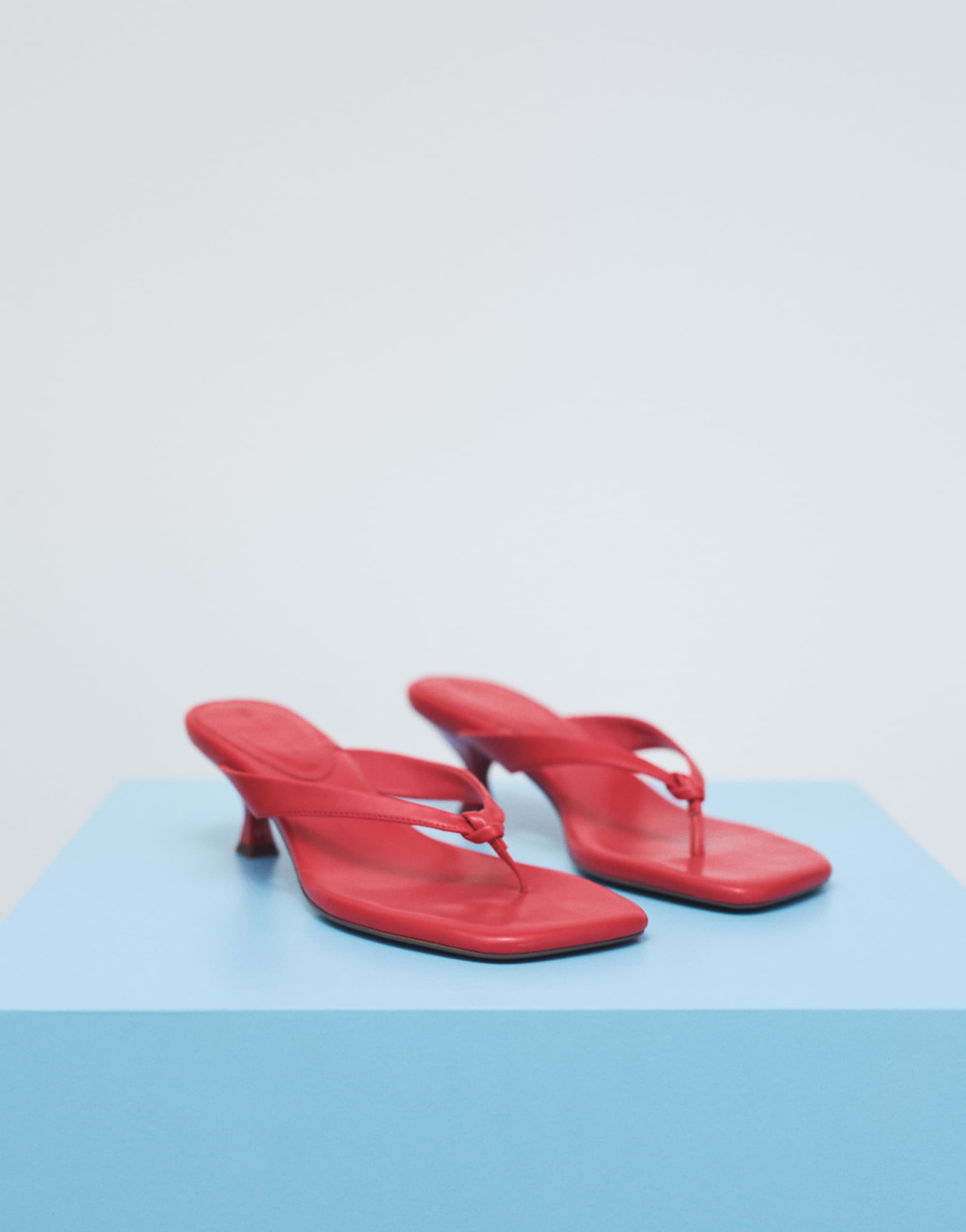 Asos Design Havana Flip Flop Kitten Heel Sandals in Red