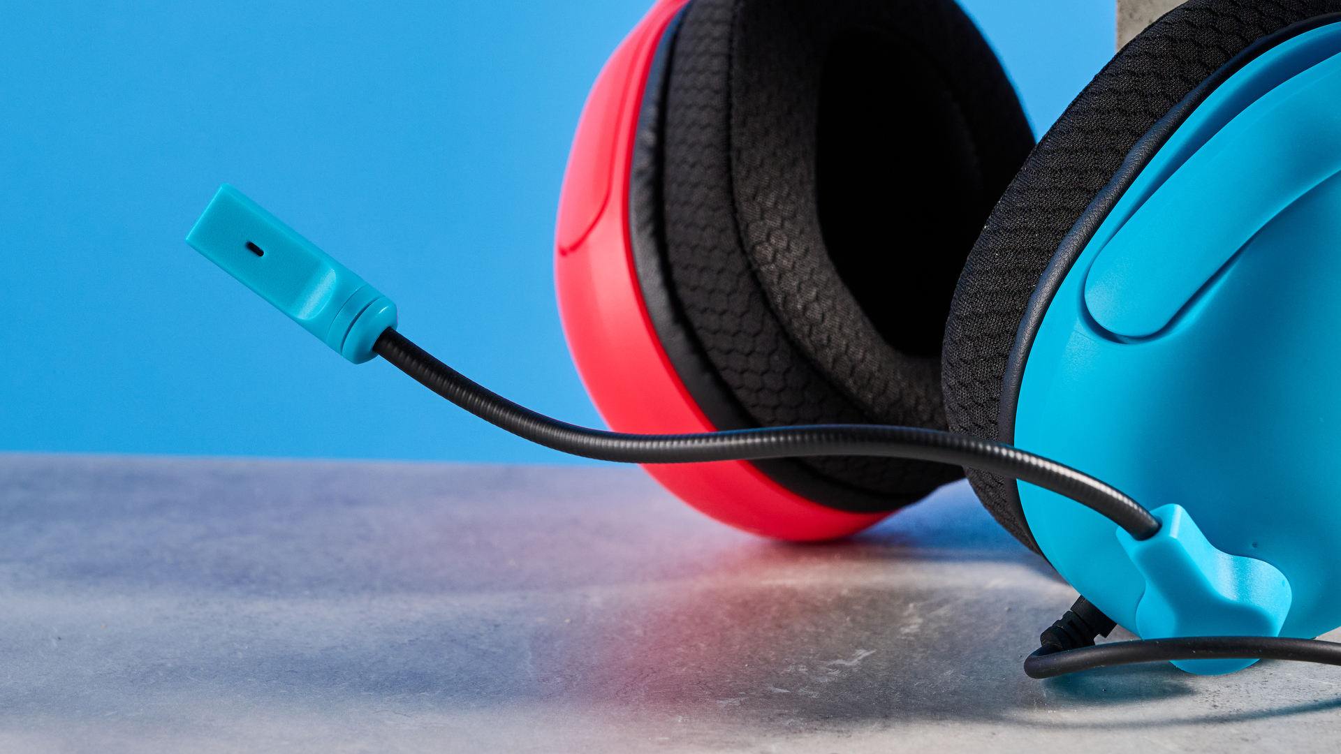 A blue and red Turtle Beach Airlite Fit wired gaming headset for the Nintendo Switch