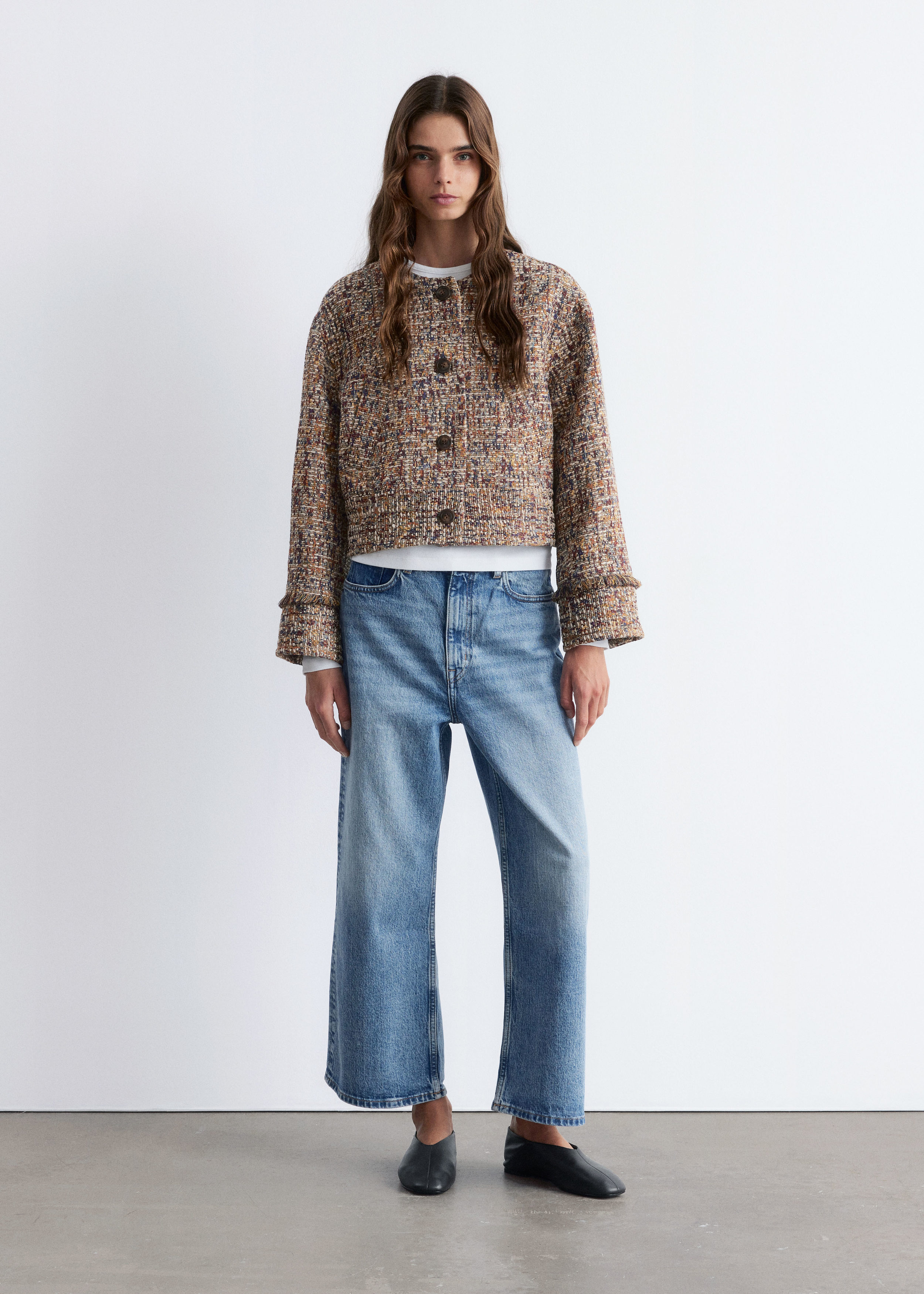 Cropped Bouclé Jacket