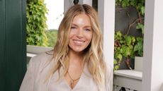 Sienna Miller, wearing Ralph Lauren, attends the Ralph Lauren suite during The Championships, Wimbledon at All England Lawn Tennis and Croquet Club on July 4, 2026 in London, England.