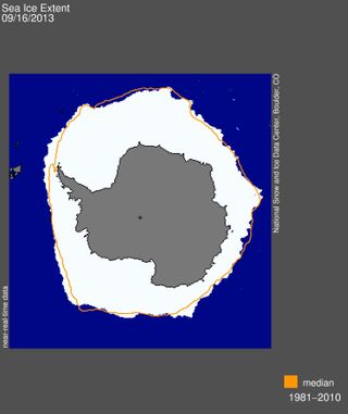 Antarctic sea ice extent in Sept. 2013