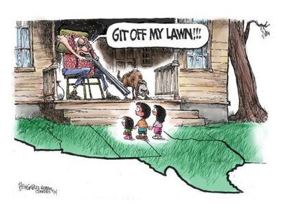 Political cartoon immigration border