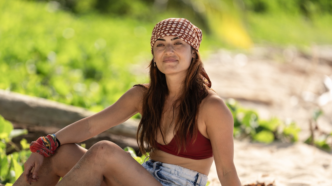 Savannah Louie smiling during a confessional on Survivor 49.