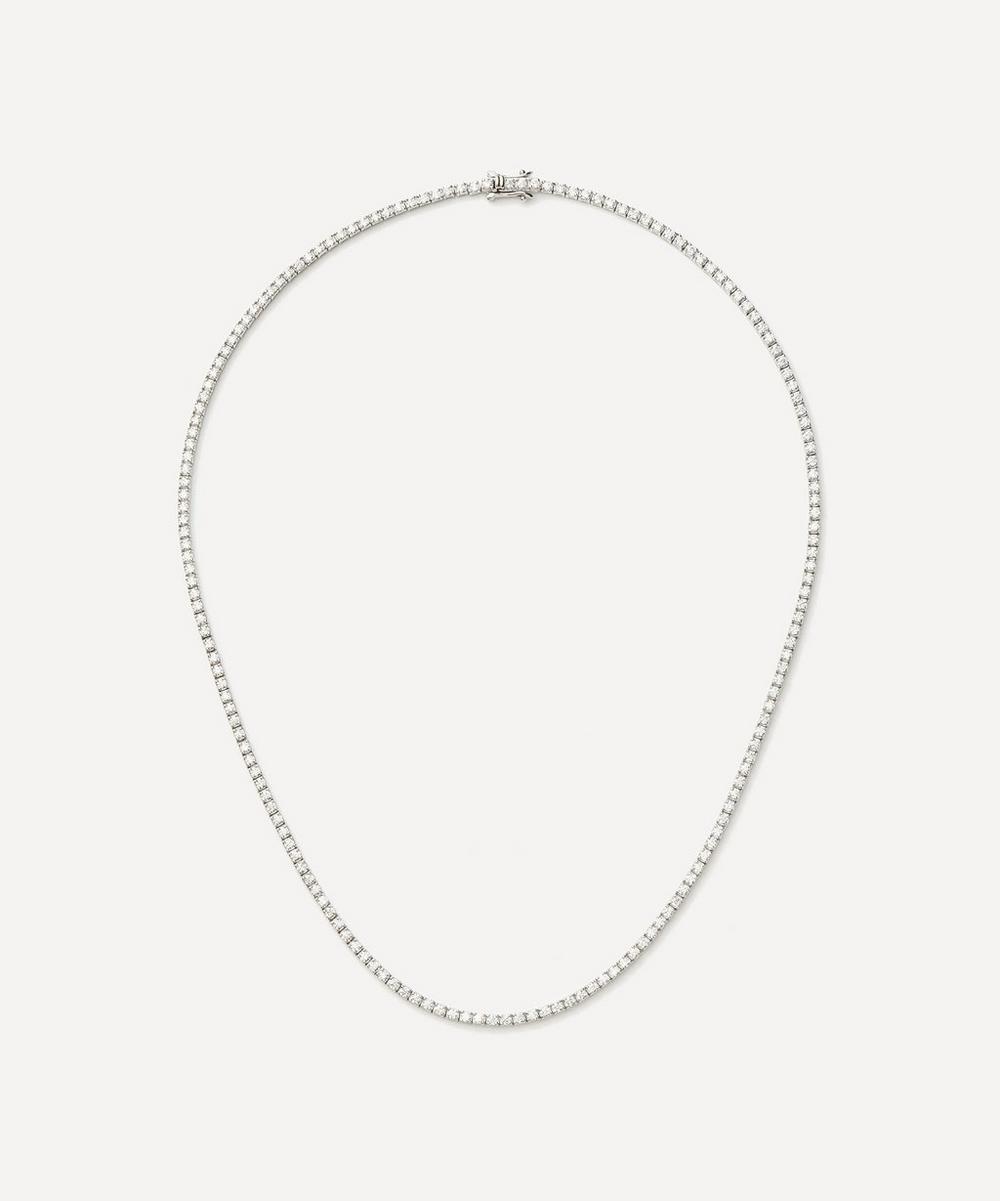 Rhodium-Plated Classic Tennis Necklace