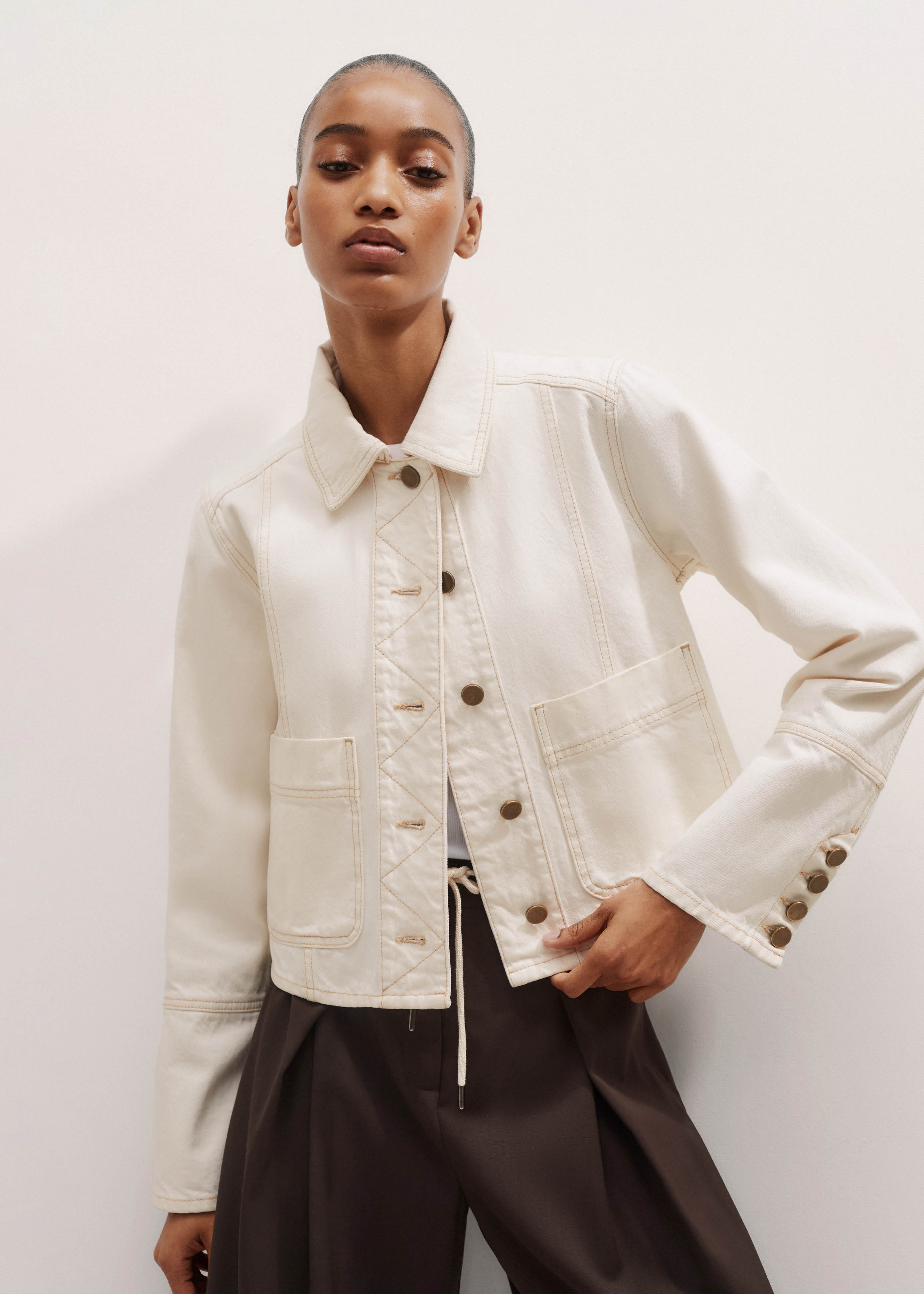 Contrast Stitch Denim Jacket
