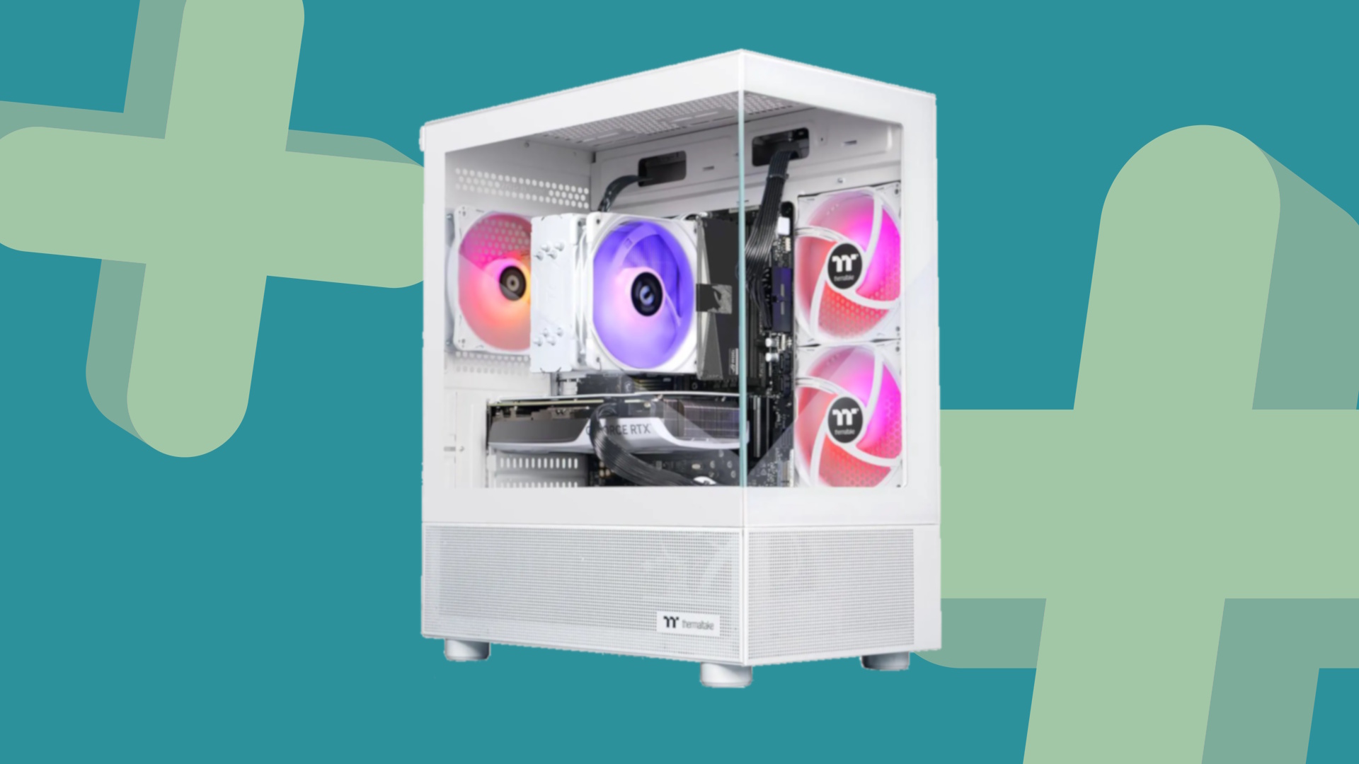 Thermaltake LCGS RTX 5070 PC deal image with GamesRadar+ branding