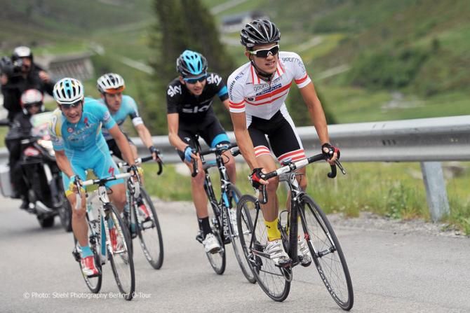 Austrian national champion Riccardo Zoidl (Gourmetfein Simplon) hits out