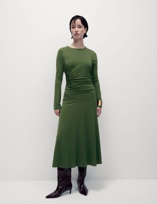 Midaxi Round Neck Jersey Dress