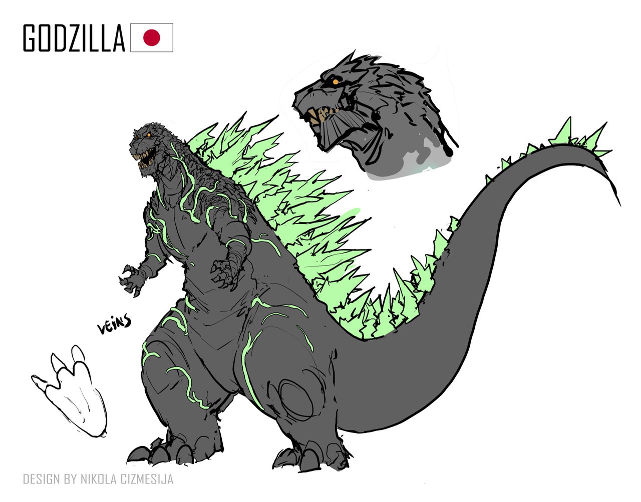New Godzilla design by Nikola Čižme&scaron;ija.