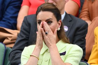 Kate Middleton at Wimbledon women's final 2023 in a green Self Portrait dress