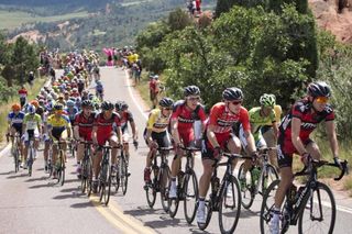 BMC controlling the pace at the front of the peloton